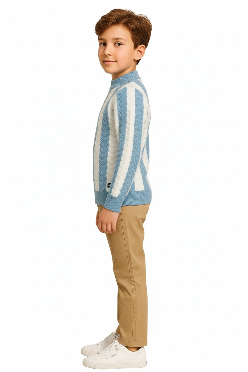 Boys Striped Woollen Pullover