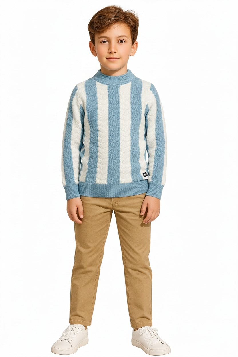 Boys Striped Woollen Pullover