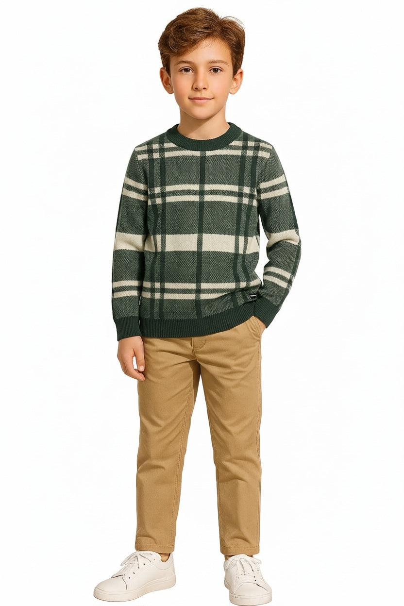 Boys Checked Pullover