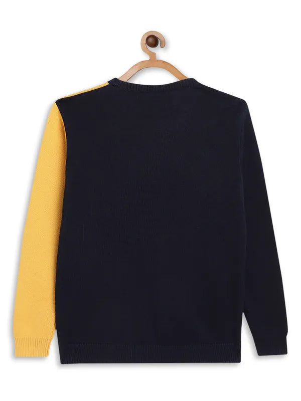 Octave Boys Yellow White Colourblocked Pullover