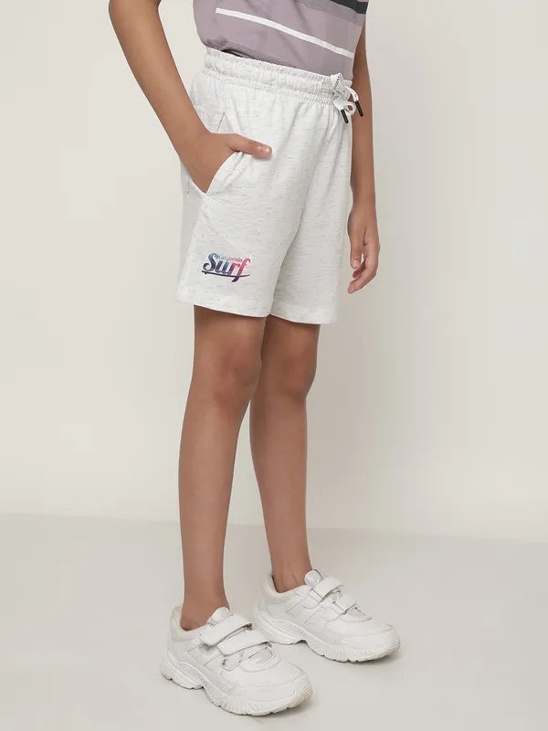 Octave Boys Typography Printed Mid Rise Cotton Sports Shorts