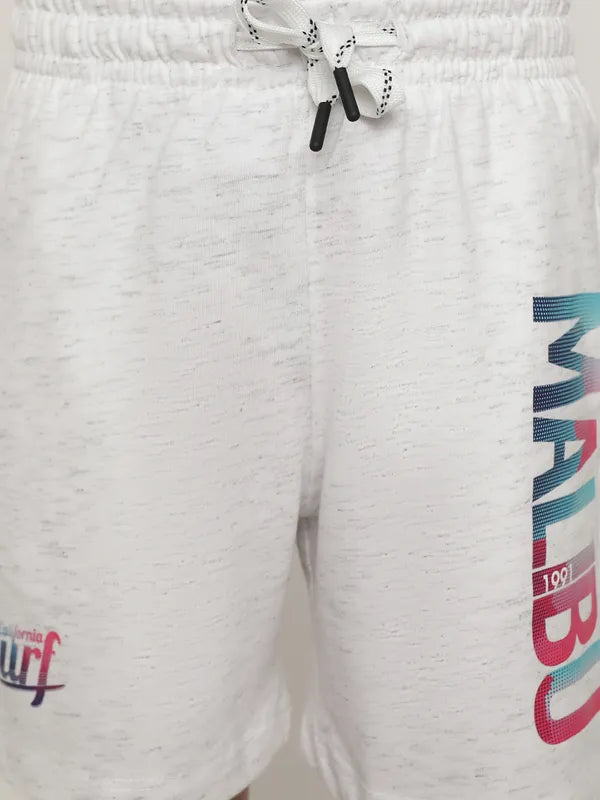 Octave Boys Typography Printed Mid Rise Cotton Sports Shorts