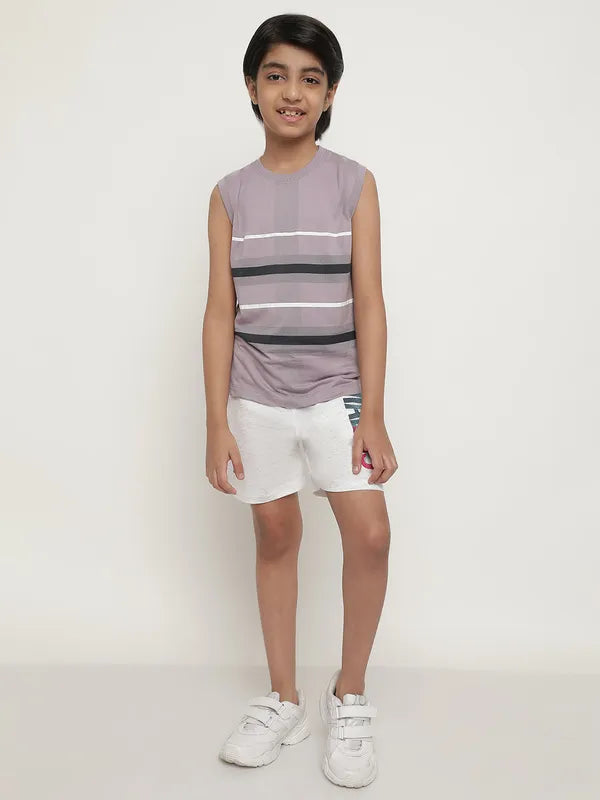 Octave Boys Typography Printed Mid Rise Cotton Sports Shorts