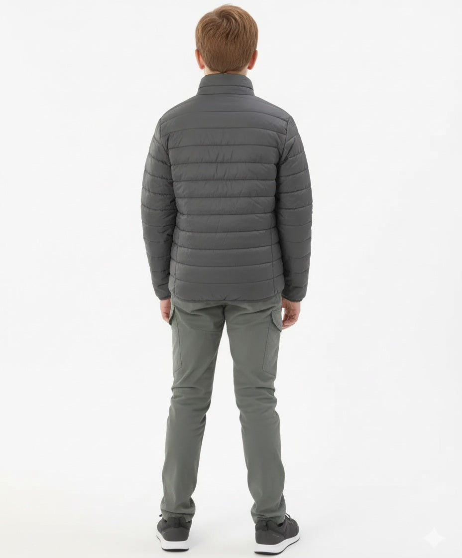 Boy Solid Mandarin Neck Jacket