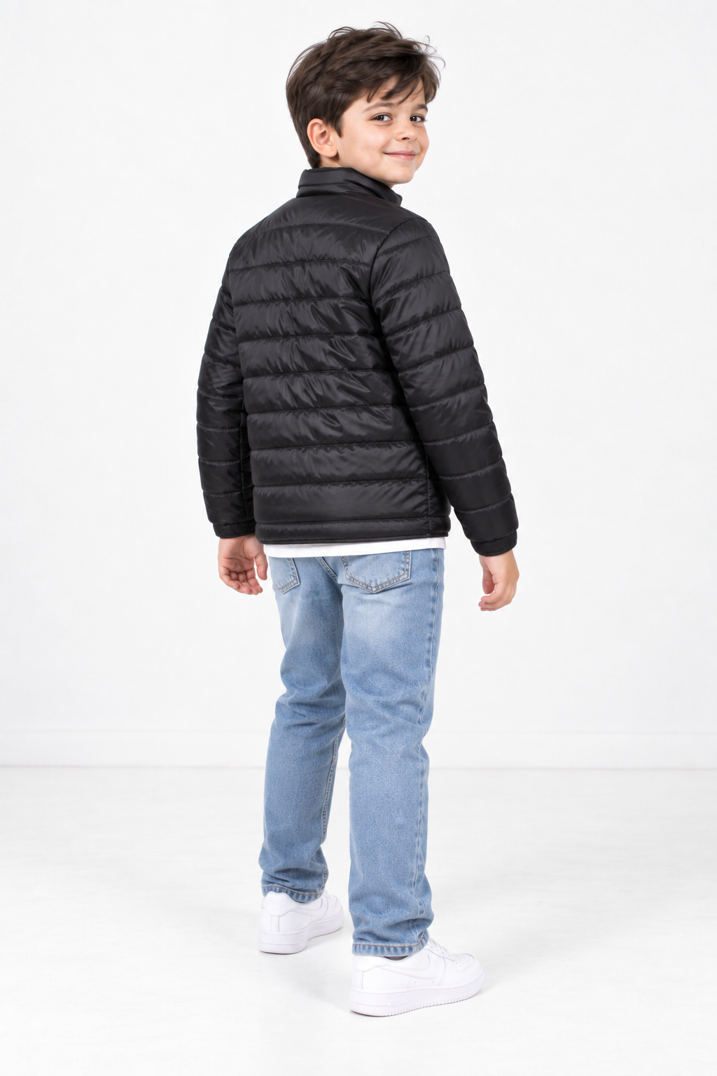 Junior Boys Woven Reversible Puffer Jacket – Regular Fit Full-Zip Quilted Winter Jacket