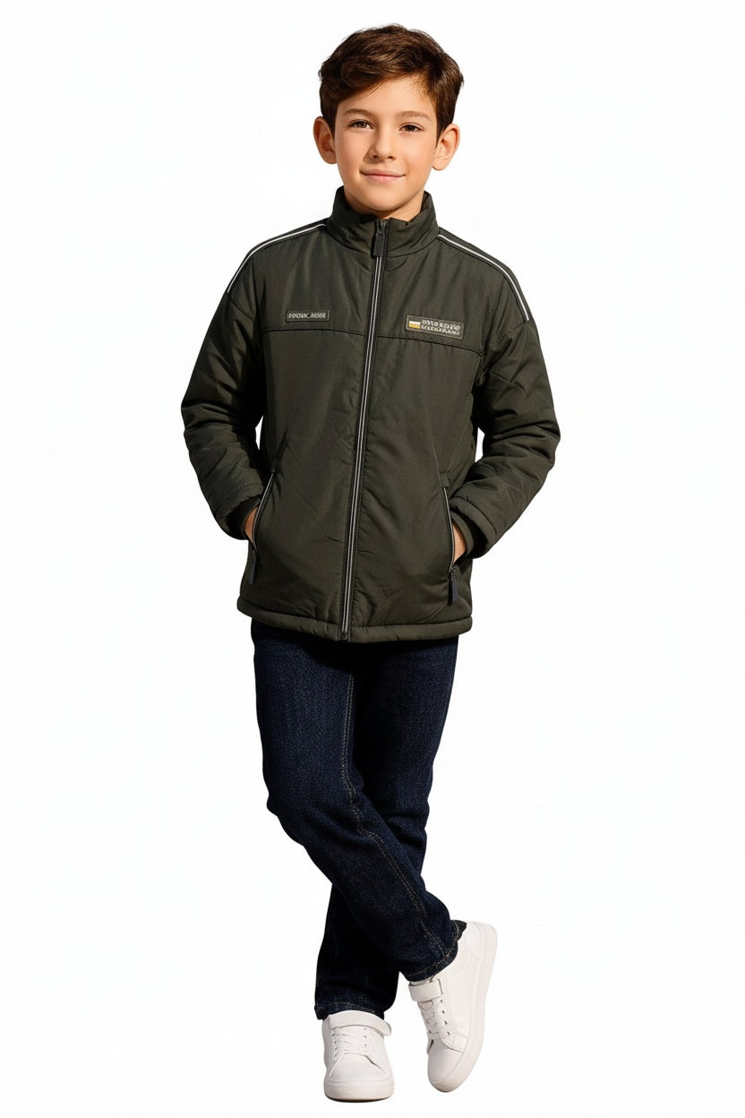 Boys Lightweight Mandarin Neck Puffer Jacket