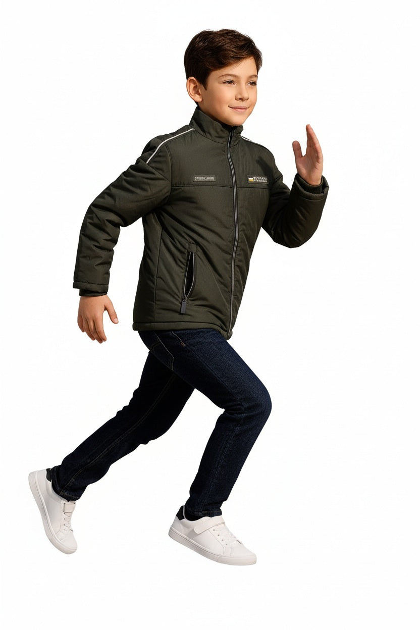 Boys Lightweight Mandarin Neck Puffer Jacket