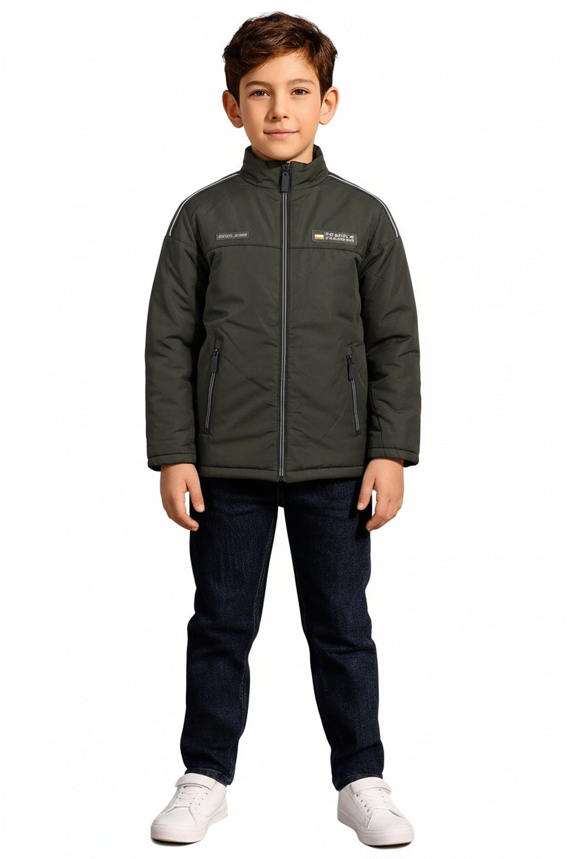 Boys Lightweight Mandarin Neck Puffer Jacket