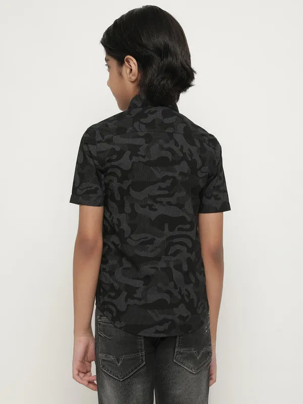 Octave Boys Camouflage Printed Cotton Casual Shirt