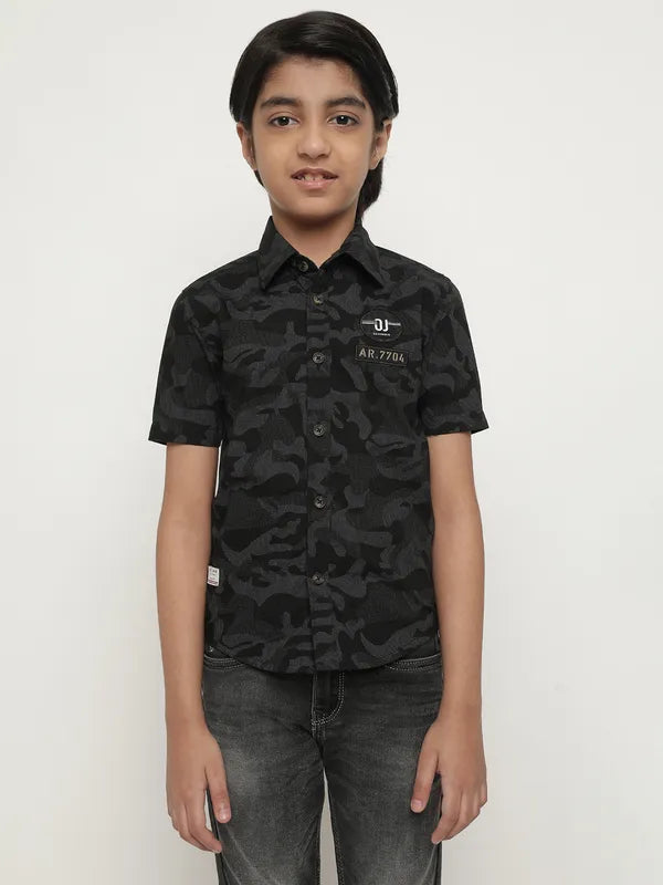 Octave Boys Camouflage Printed Cotton Casual Shirt