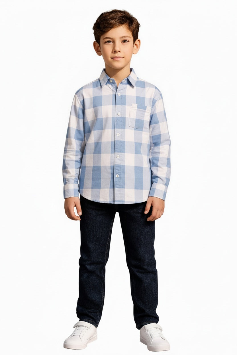 Boys Buffalo Checks Checked Casual Shirt