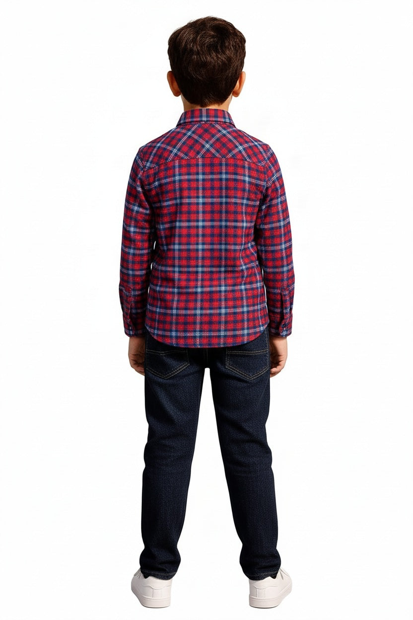 Boys Tartan Checks Checked Casual Shirt