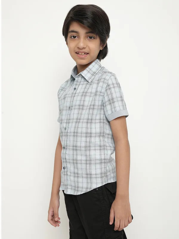 Octave Boys Tartan Checked Cotton Casual Shirt