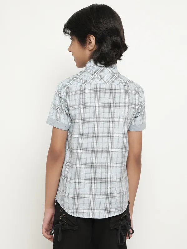 Octave Boys Tartan Checked Cotton Casual Shirt
