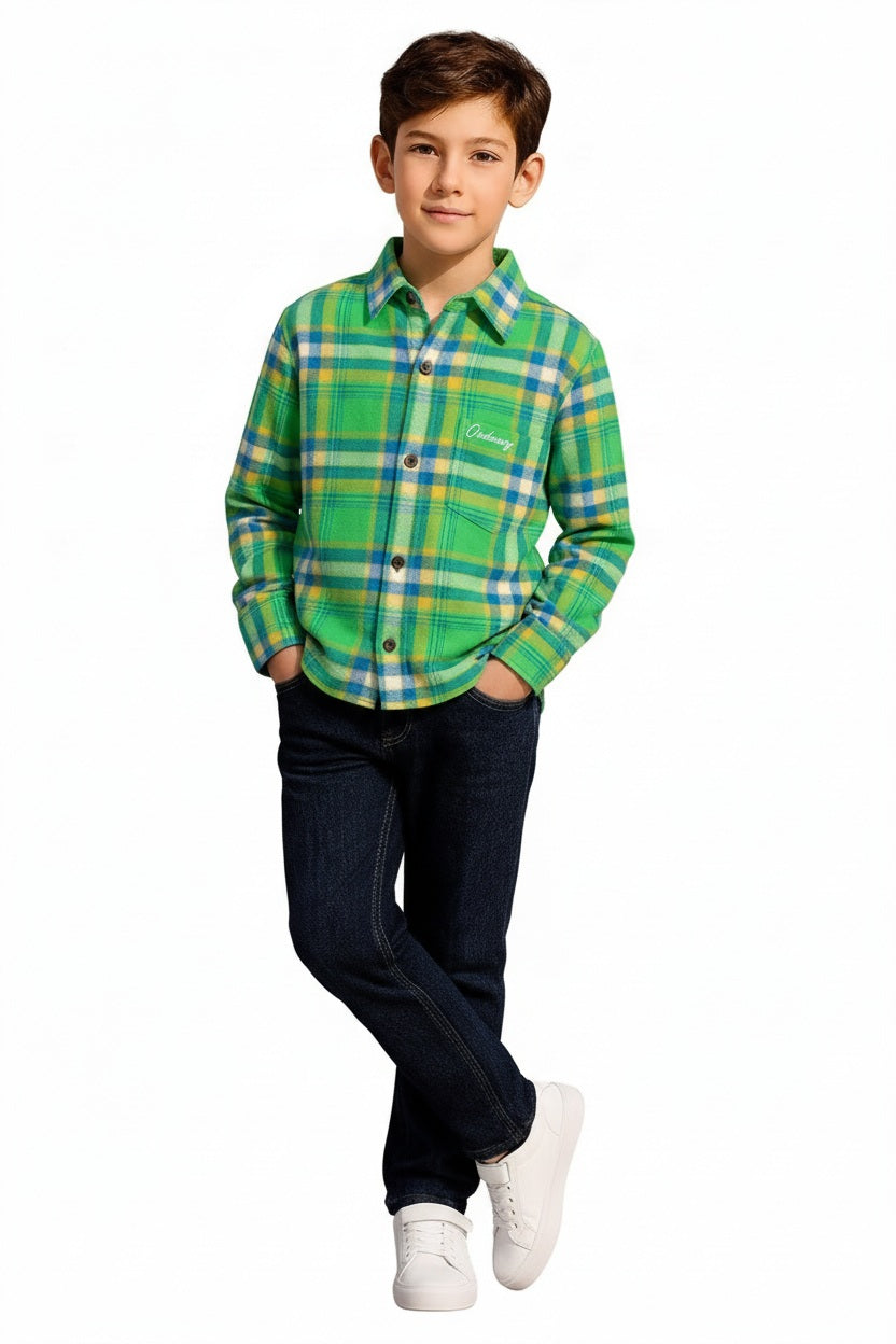 Boys Tartan Checks Checked Casual Shirt