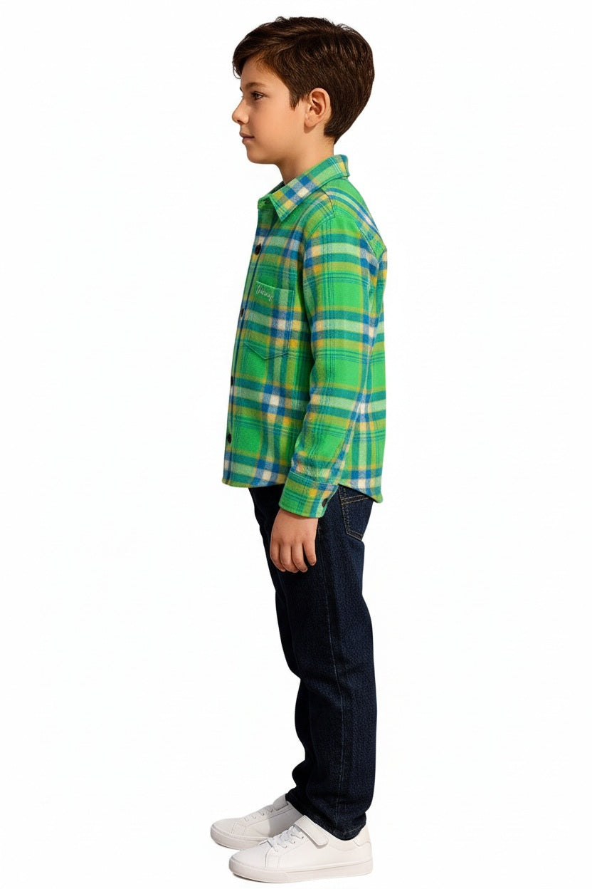 Boys Tartan Checks Checked Casual Shirt
