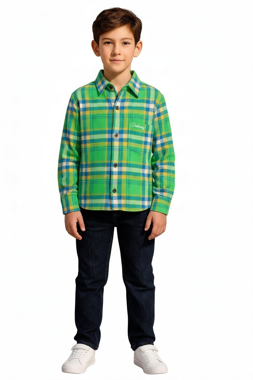 Boys Tartan Checks Checked Casual Shirt