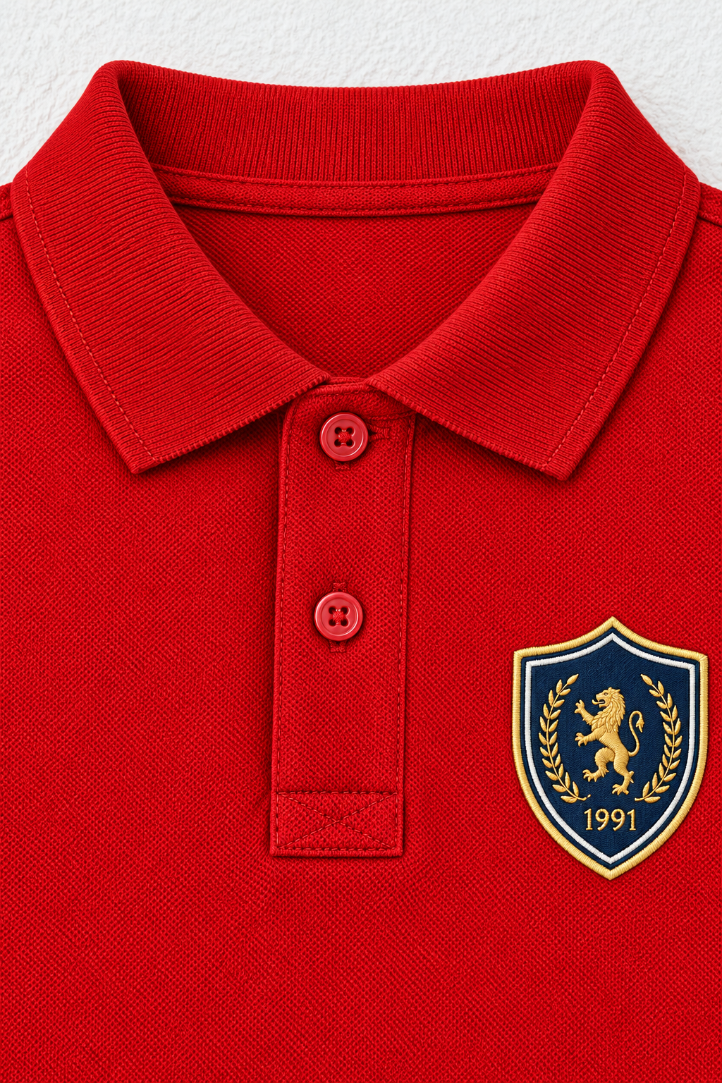 Junior Boys’ Cotton Piqué Full-Sleeve Polo T-Shirt in Brick Red – Pre-Winter Casual Wear