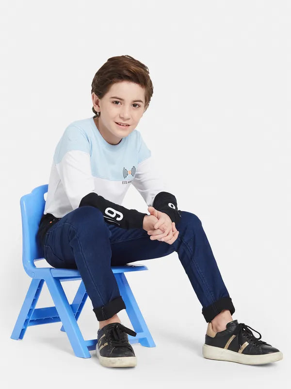 Octave Boys Colourblocked Long Sleeves Cotton T-Shirt