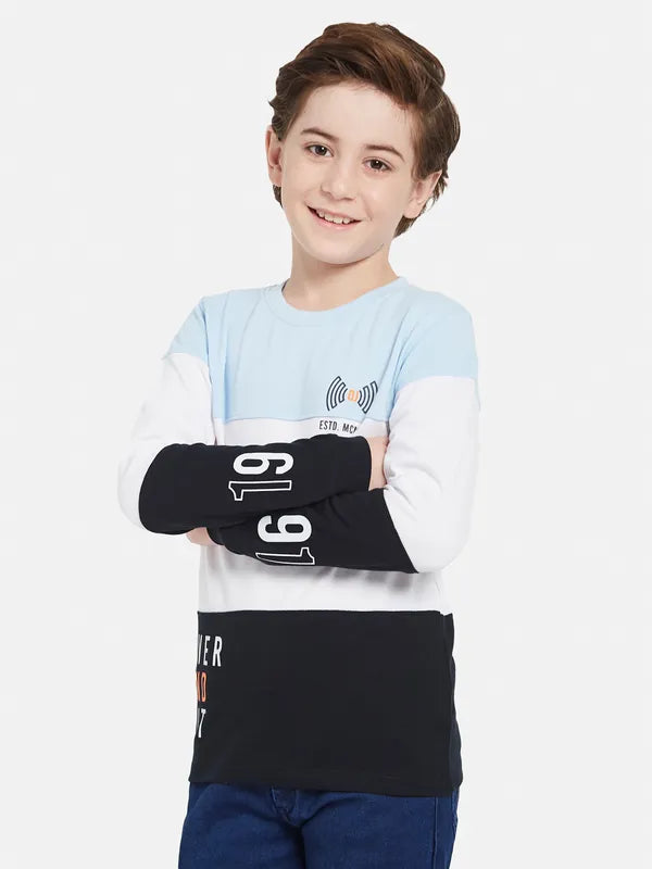Octave Boys Colourblocked Long Sleeves Cotton T-Shirt
