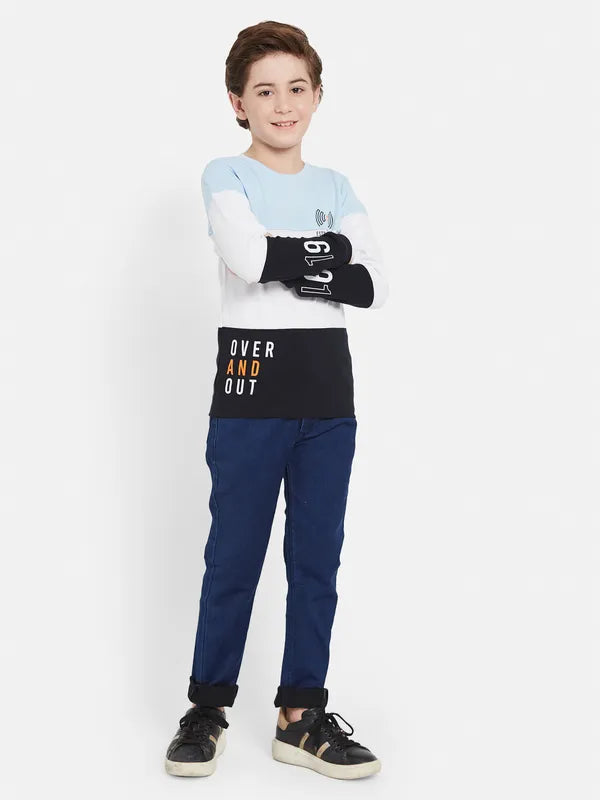 Octave Boys Colourblocked Long Sleeves Cotton T-Shirt