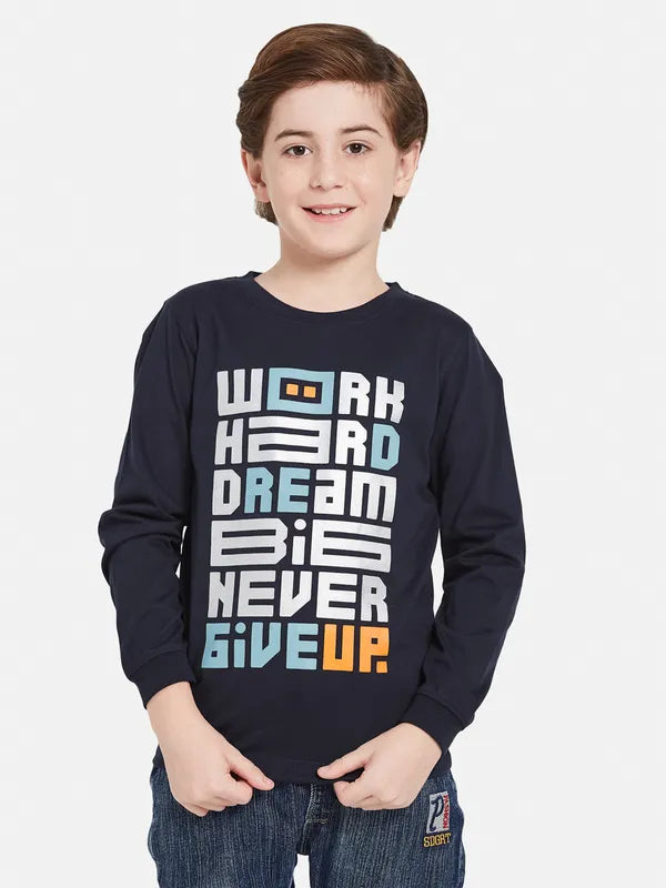 Octave Boys Typography Printed Pockets T-Shirt