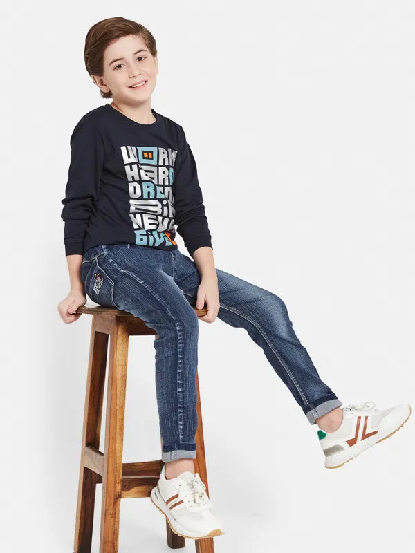 Octave Boys Typography Printed Pockets T-Shirt