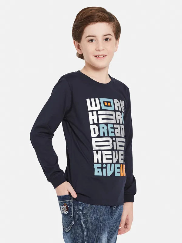 Octave Boys Typography Printed Pockets T-Shirt