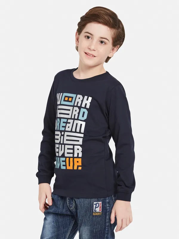 Octave Boys Typography Printed Pockets T-Shirt