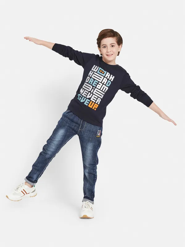 Octave Boys Typography Printed Pockets T-Shirt
