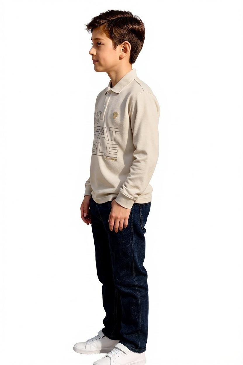 Boys Typography Printed Pure Cotton T-Shirt