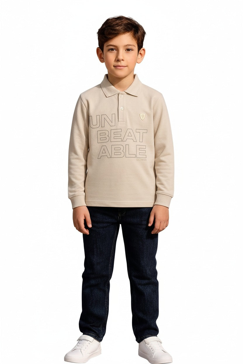 Boys Typography Printed Pure Cotton T-Shirt