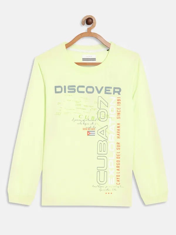 Boys Typography Printed Cotton T-Shirt