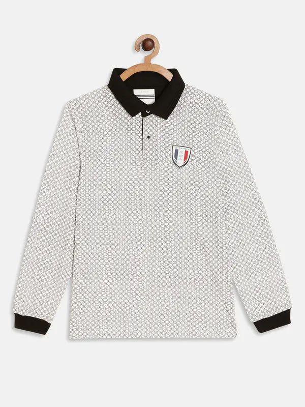 Printed Polo Neck T-Shirt