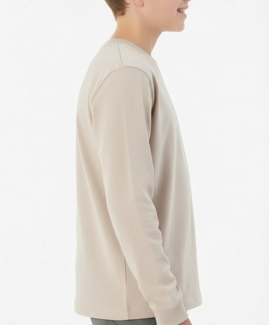 Boy Solid Mandarin Neck T-Shirt