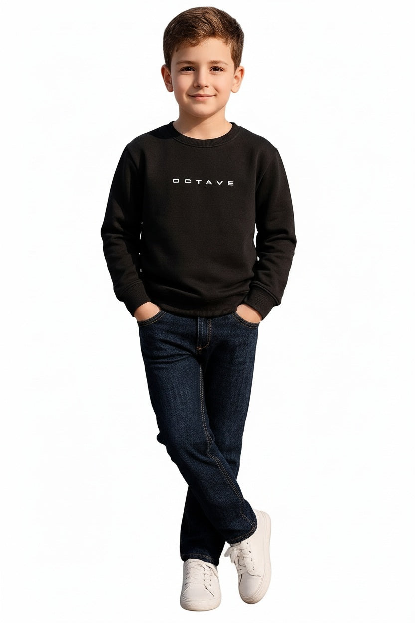 Boys Round Neck Graphic Print Sweatshirt