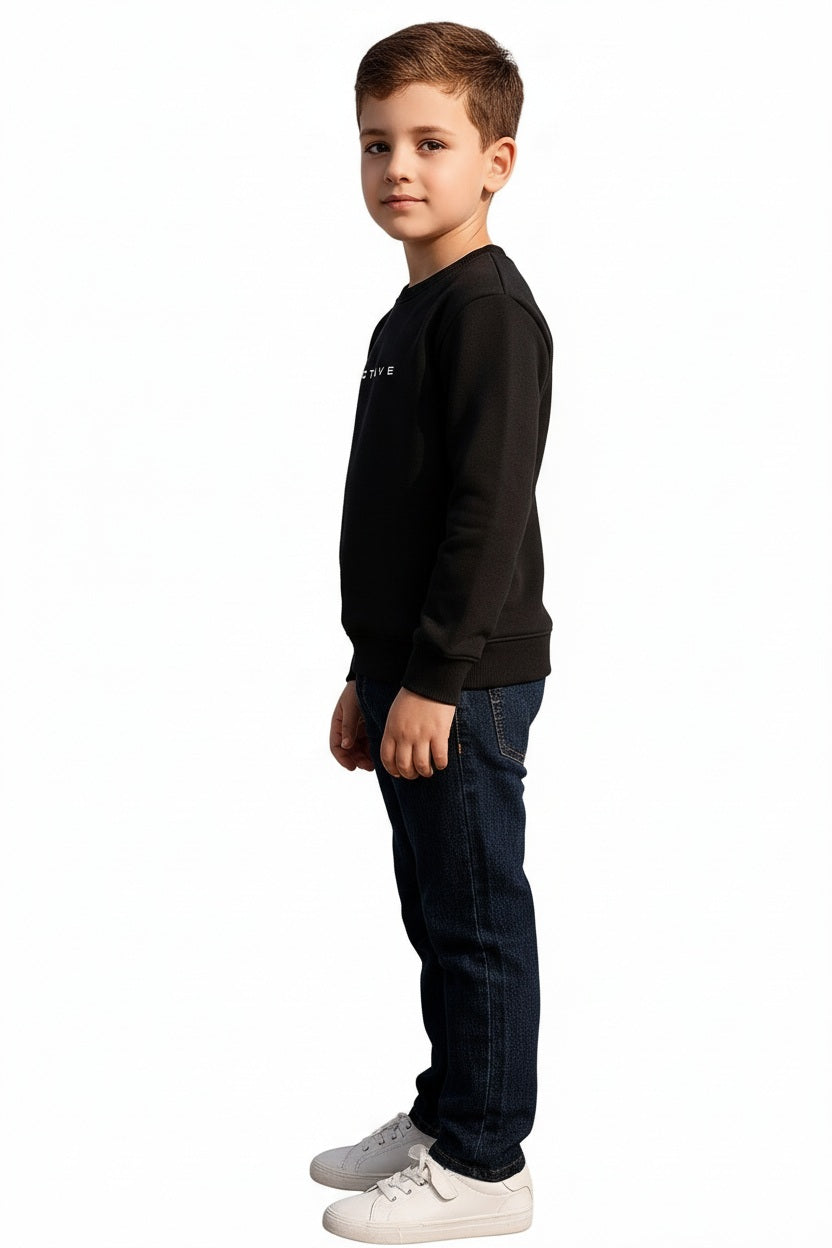 Boys Round Neck Graphic Print Sweatshirt