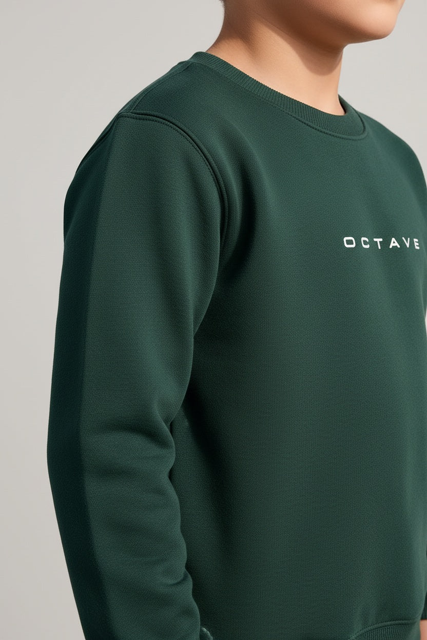 Boys Round Neck Graphic Print Sweatshirt