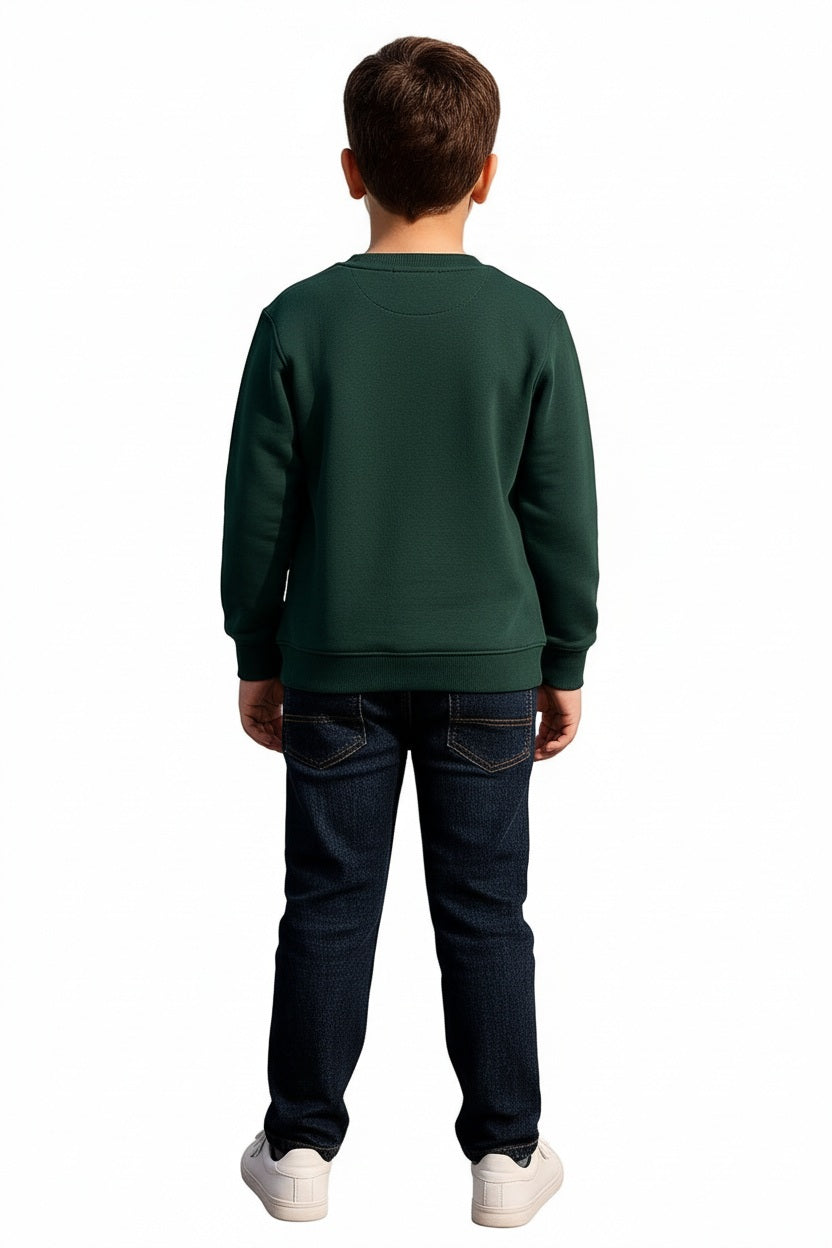 Boys Round Neck Graphic Print Sweatshirt