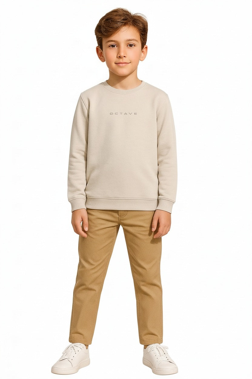 Boys Round Neck Graphic Print Sweatshirt