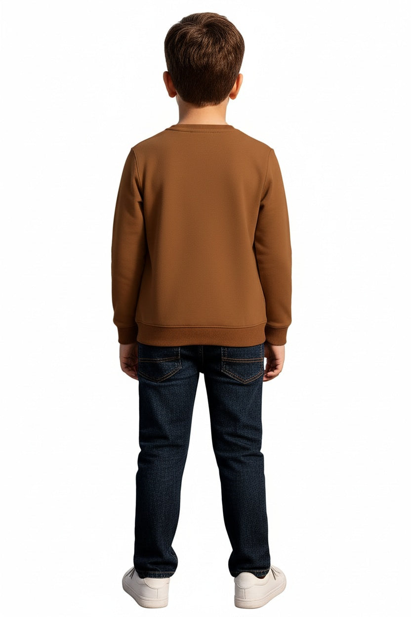 Boys Round Neck Graphic Print Sweatshirt