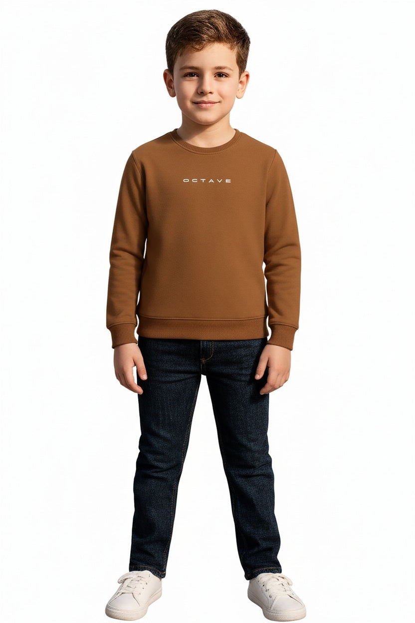 Boys Round Neck Graphic Print Sweatshirt
