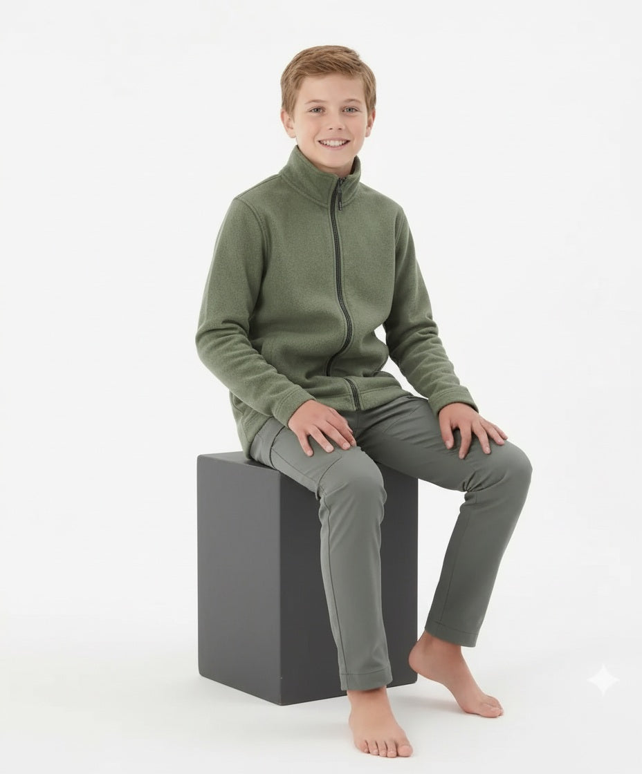Boy Solid Mandarin Neck Sweatshirt