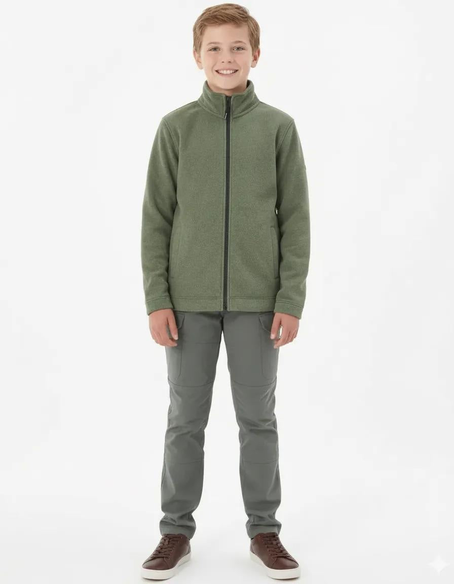 Boy Solid Mandarin Neck Sweatshirt