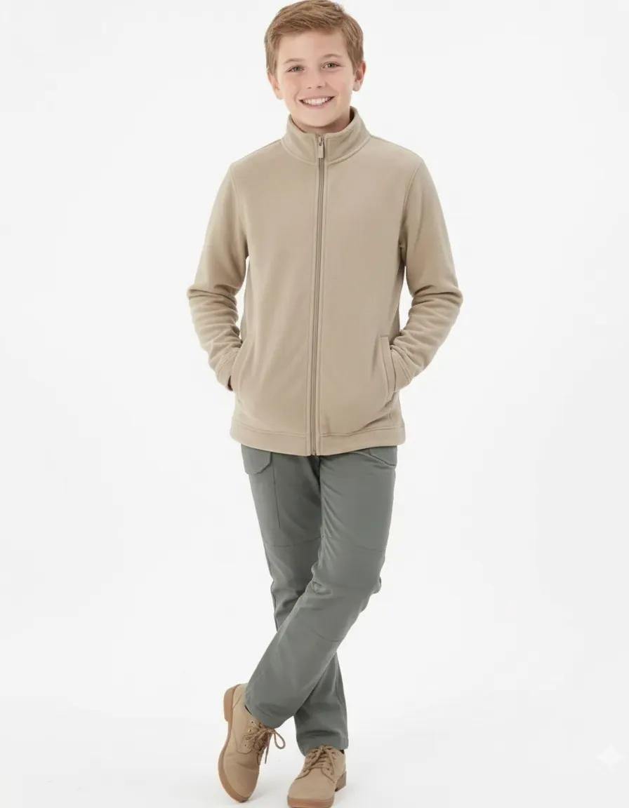 Boy Solid Mandarin Neck Sweatshirt