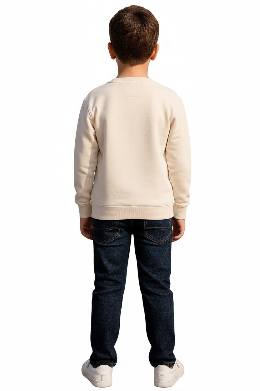 Boys Round Neck Graphic Print Sweatshirt