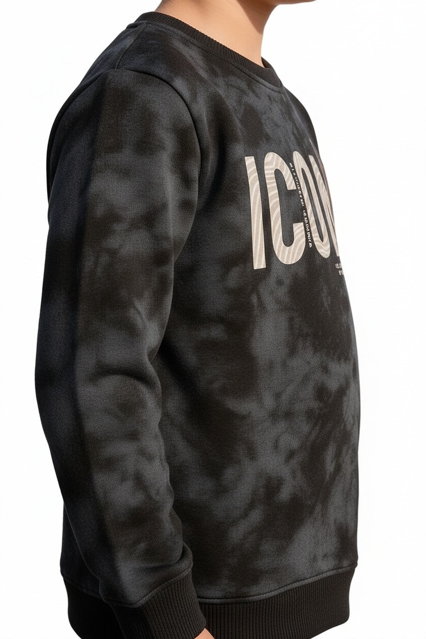 Boys Round Neck Camouflage Sweatshirt