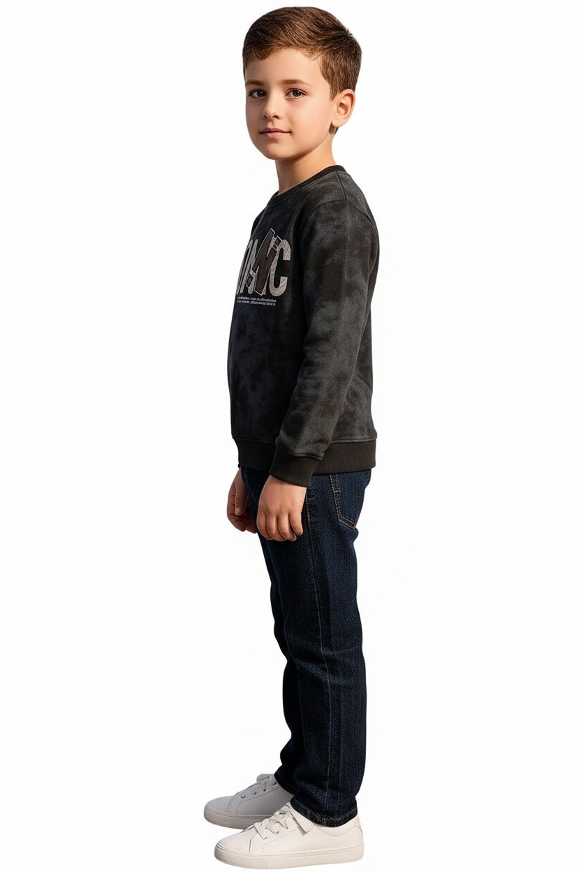 Boys Round Neck Camouflage Sweatshirt