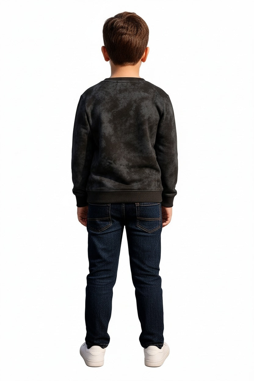 Boys Round Neck Camouflage Sweatshirt