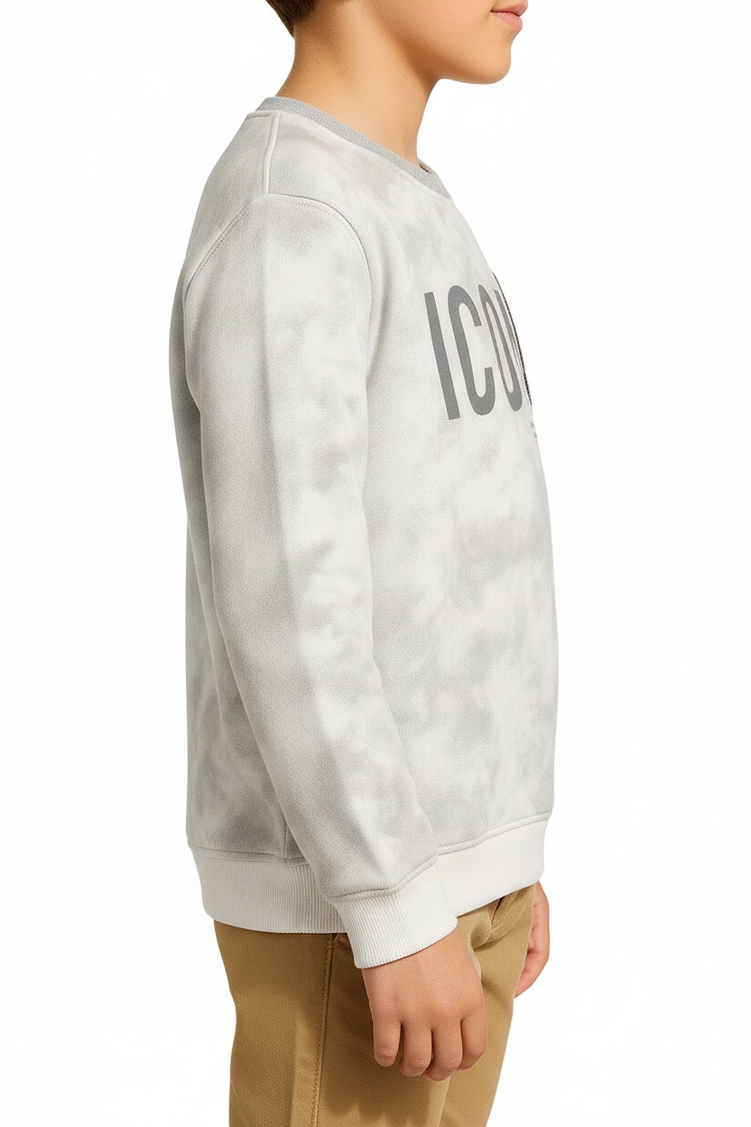 Boys Round Neck Camouflage Sweatshirt